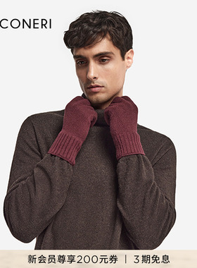 FALCONERI舒适经典男士经典百搭保暖触摸屏新年羊绒手套UZ00074