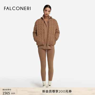 【季末折扣】FALCONERI女士简约休闲修身羊绒直筒休闲裤DPL481B