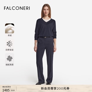 V领套头毛衣DML250J 山羊绒针织衫 FALCONERI女士时尚 宽松休闲四季