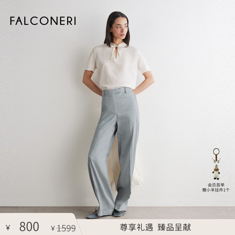 【尊享礼遇】FALCONERI女士通勤桑蚕丝混纺短袖T恤POLO衫DMM489A图片