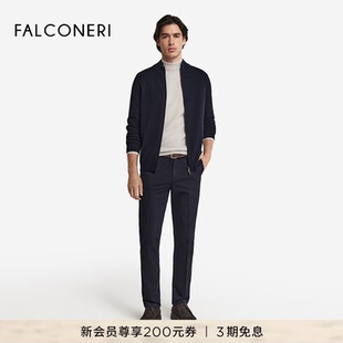 拉链山羊绒针织衫 百搭休闲罗纹领口长袖 UML228P 经典 FALCONERI男士