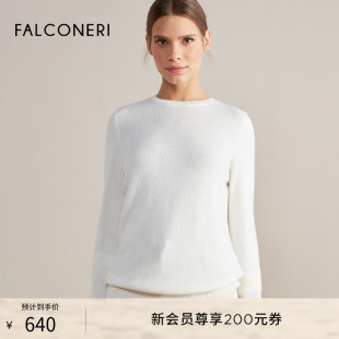 山羊絨毛衣針織衫 FALCONERI女士經(jīng)典 修身 百搭羅紋長袖 DML428B