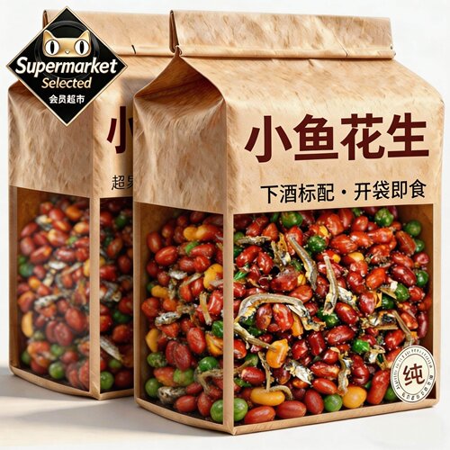 小鱼花生米开袋即食下酒菜特产