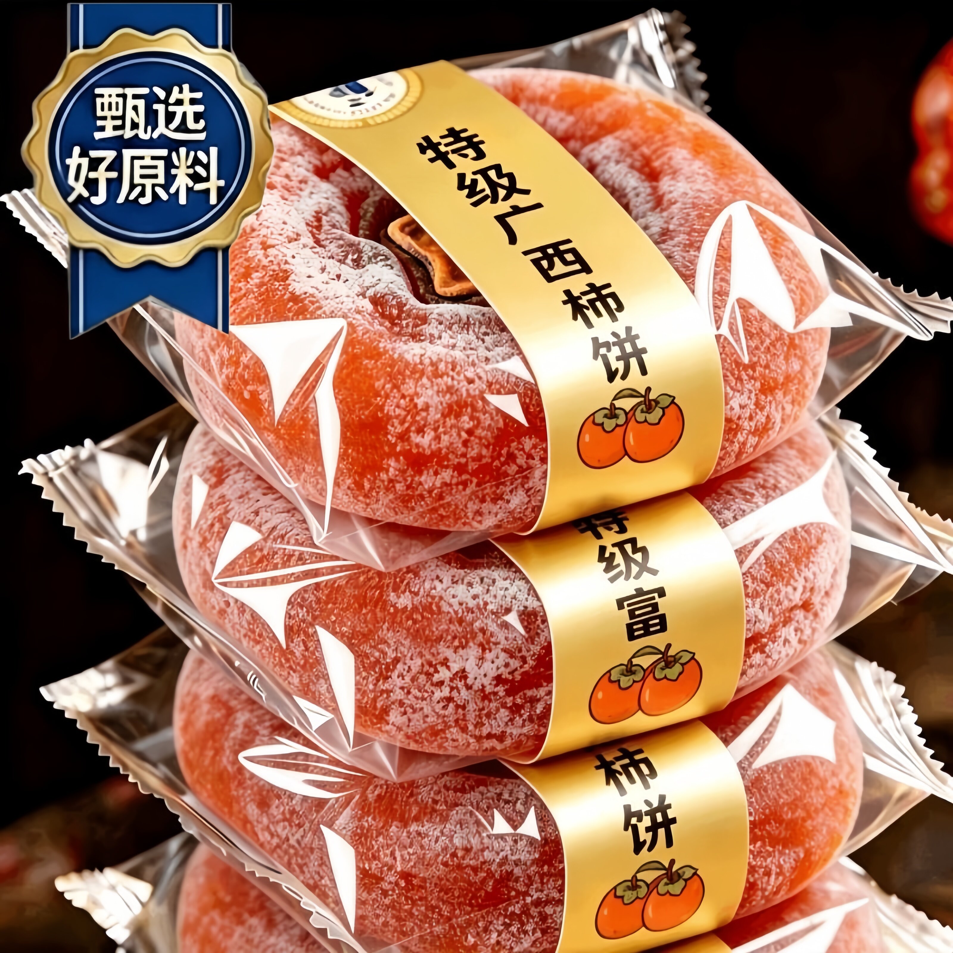高品质特级正宗广西特级霜降流心柿饼子农家自晒柿子干官方旗舰店