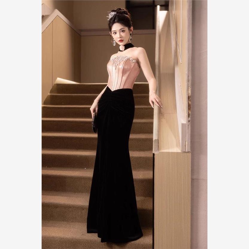 晚礼服2025新款宴会主持人鱼尾裙高级感新娘敬酒服晨袍女订婚礼服