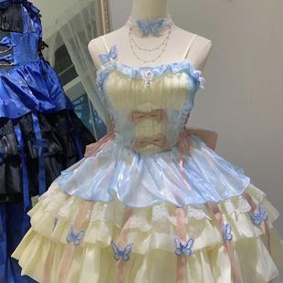 现货平替爱神之约lolita大码吊带短裙超可爱蓬蓬裙收腰连衣裙女