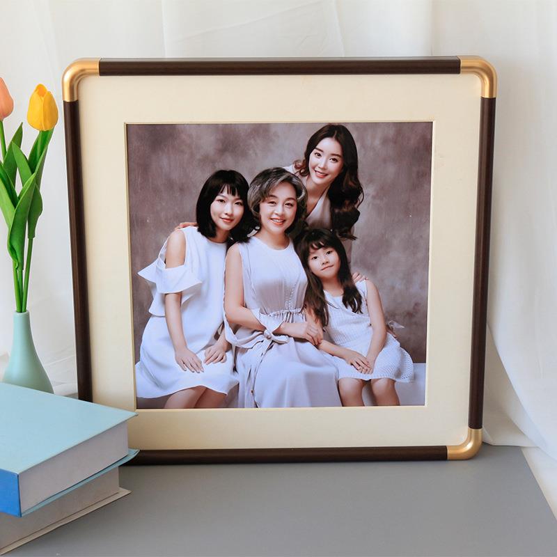 直销新款画框新中式圆角相框客厅桌面复古摆台创意相框精美摆件相