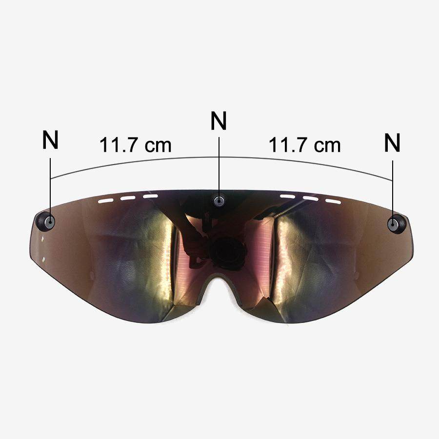 新款直销直供-自行车风镜头盔磁吸式镜片灰色/黄色/彩色/透明头盔