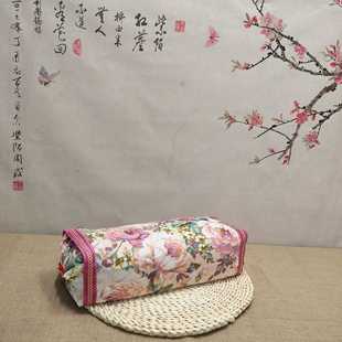 直销新款老粗布枕套民族风宫廷盘口卡扣红纽扣网红带货爆款长方形