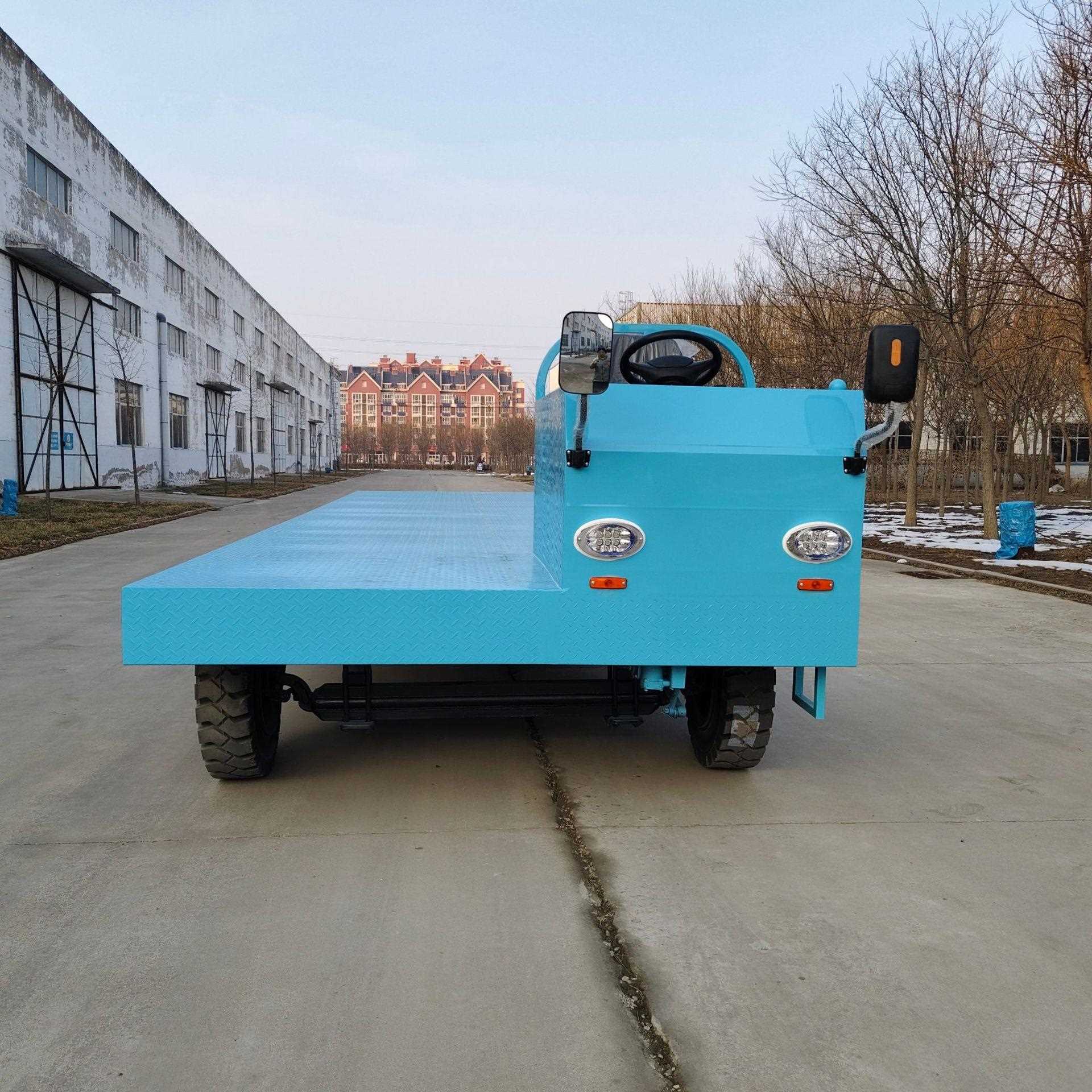 直销新款电动四轮平板搬运周转车厂区仓库物流倒货车工地高栏运输