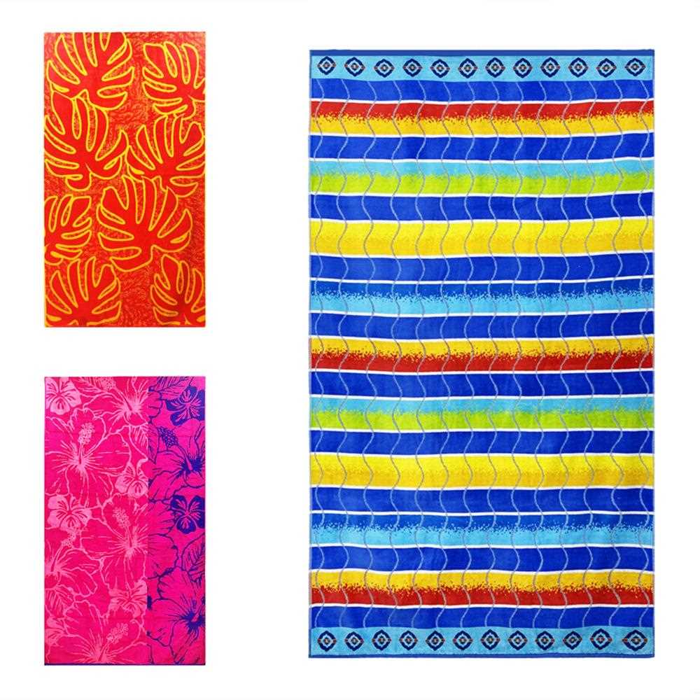 直销新款欧美轻奢风大浴巾双面色织割绒毛圈加厚纯棉海边游泳浴室