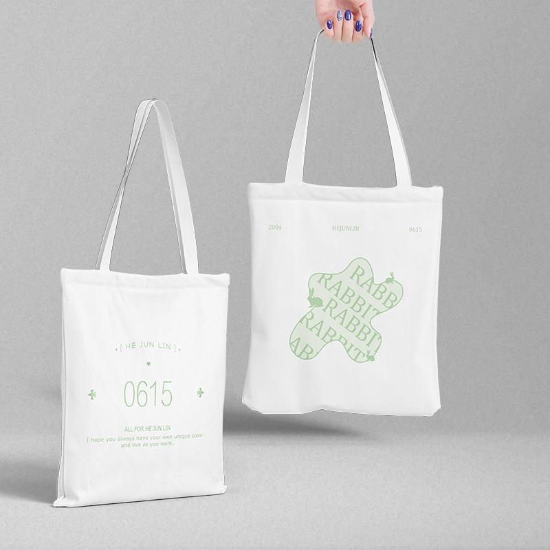 直销新款贺峻霖帆布袋 36x39cm 明星图案韩版单肩包手提购物袋补