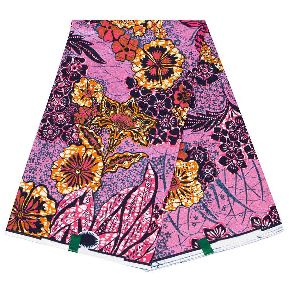 直销新款亚马逊货源非洲印花烫金蜡染面料花朵形状多色安卡拉服装