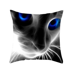 直销新款亚马逊枕套猫咪图案汽车靠垫沙发抱枕桃皮绒抱枕套跨境爆