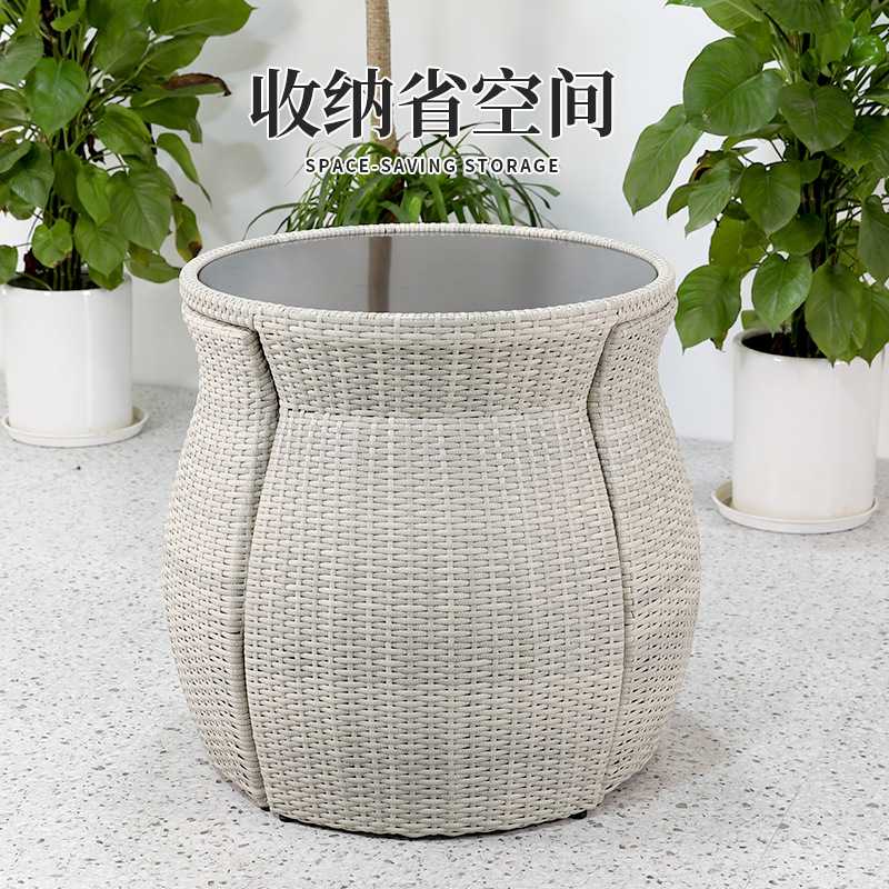 新款直销跨境阳台茶桌椅一桌二椅藤椅三件套茶几户外庭院休闲露台