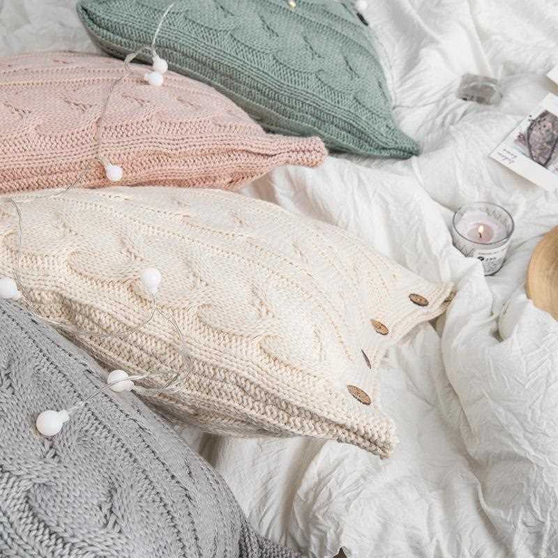 新款直销瑞景纺织 莫里冰岛毛抱枕套不含芯 软装搭配靠枕 汽车靠