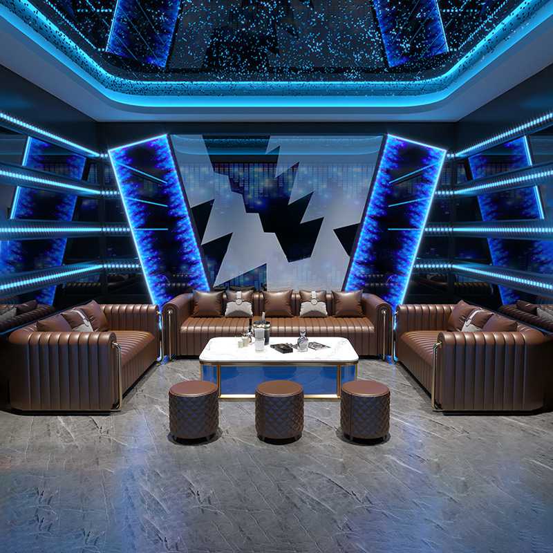 新款直销轻奢ktv沙发音乐餐厅清吧酒吧厅U型L型卡座茶几吧台卡座