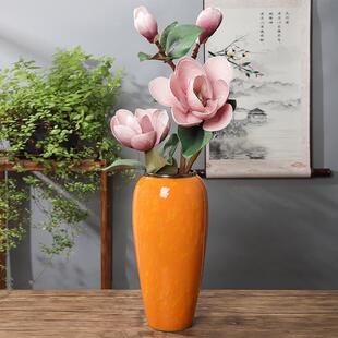 直销新款45CM高落地大花瓶大号陶瓷摆件客厅庭院别墅大厅酒店电视