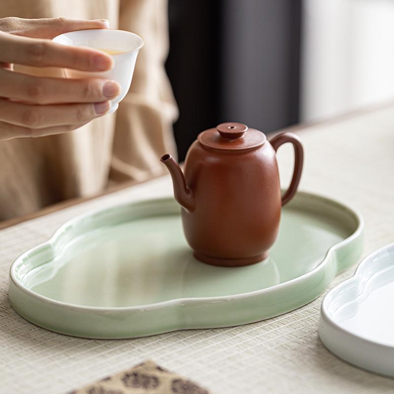 新款直销中式茶食盘陶瓷点心盘精致复古零食果碟茶道茶几配件壶承