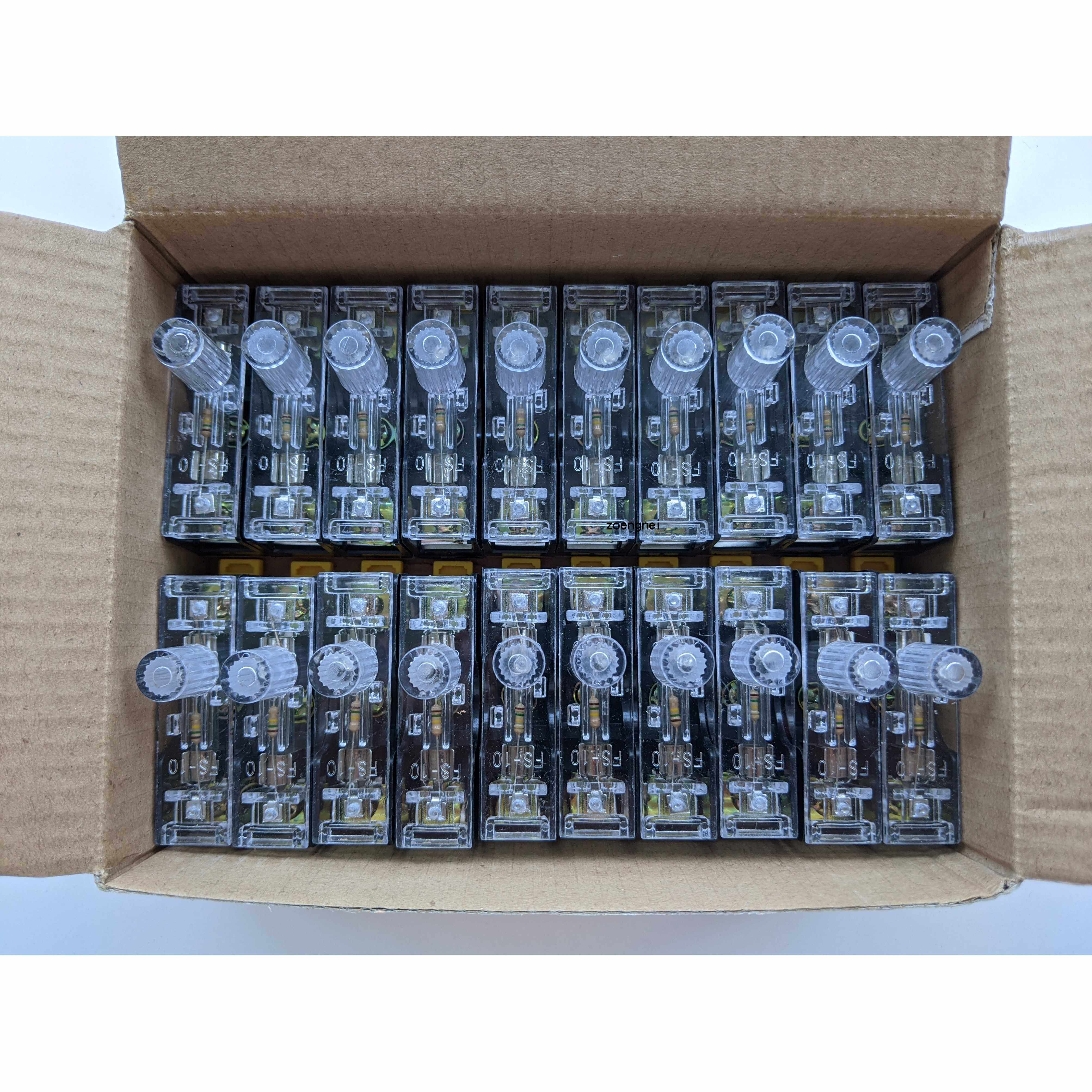 导轨卡轨式 玻璃管保险丝盒 单联FS-101 6*30MM 熔断器座10A带灯