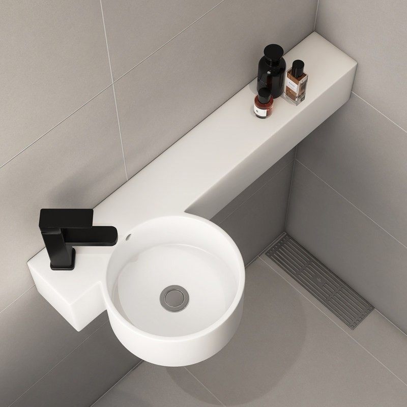 小户型挂墙式洗脸盆阳台窄长型壁挂式洗手盆卫生间陶瓷洗漱台迷你