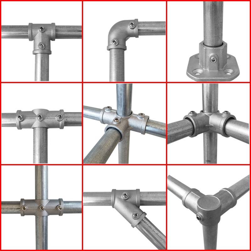 20/25/32mm6分管连接件钢管镀锌圆管铁管免焊接头框架弯头 固定件
