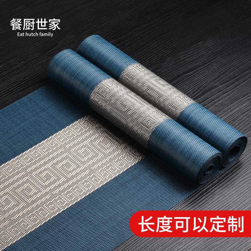 新中式桌旗禅意茶台布艺长条简约现代茶席防水茶桌布餐垫茶旗垫布