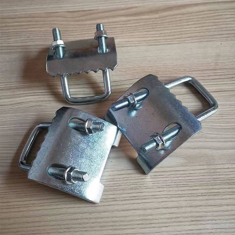 抗震支架配件 C型钢带齿压板U型梁夹 钢结构工字钢方卡梁夹板
