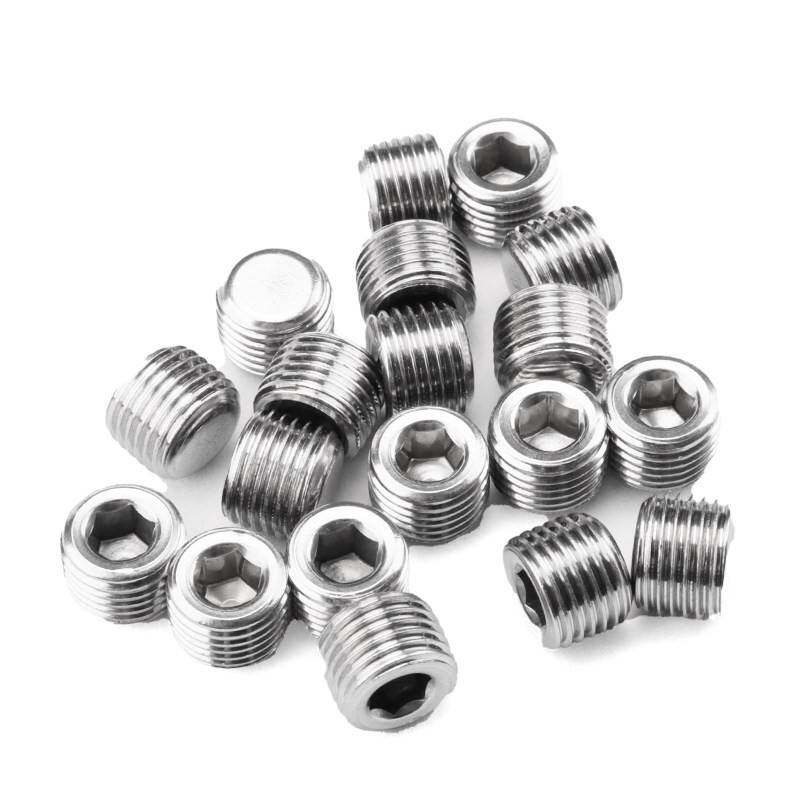 304不锈钢内六角外丝堵头NPT1/2G丝堵管堵螺塞闷头1分2分4分6分ZG