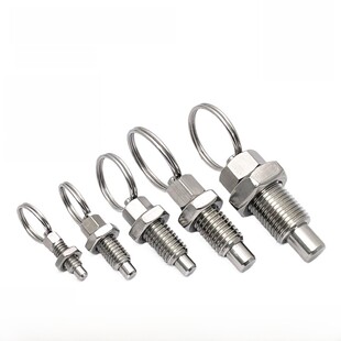 不锈钢螺纹定位销镀锌分度销旋钮柱塞弹簧插销弹性锁定拉销M6-M16