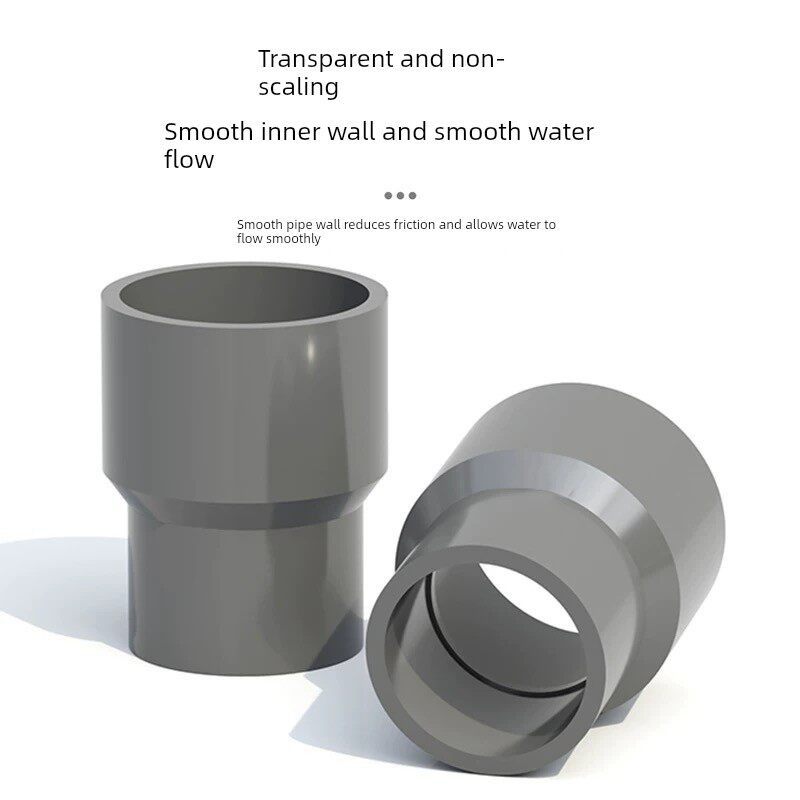 PVC管灰色给水管UPVC硬管弯头三通直接管帽配件塑料鱼缸上下水管