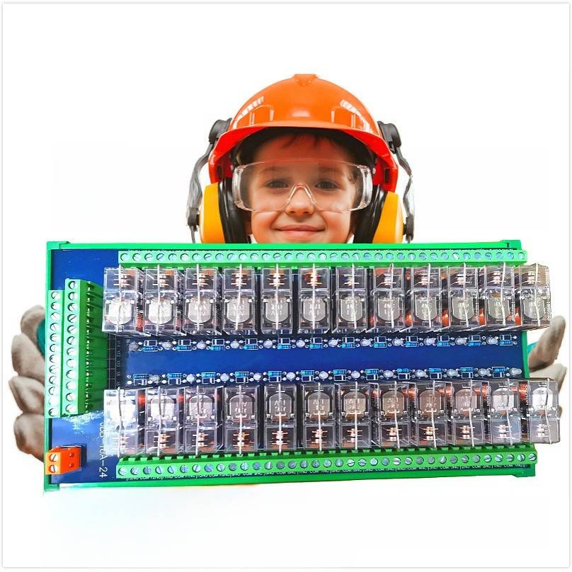 24路G2R-1-E继电器模块24V12V220V双排模组PLC控制板JBB-16A-24