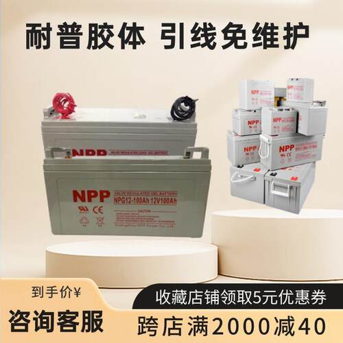 新带引线12V100AH耐普胶体蓄电池NPG12-100Ah太阳能发电储能NPP电