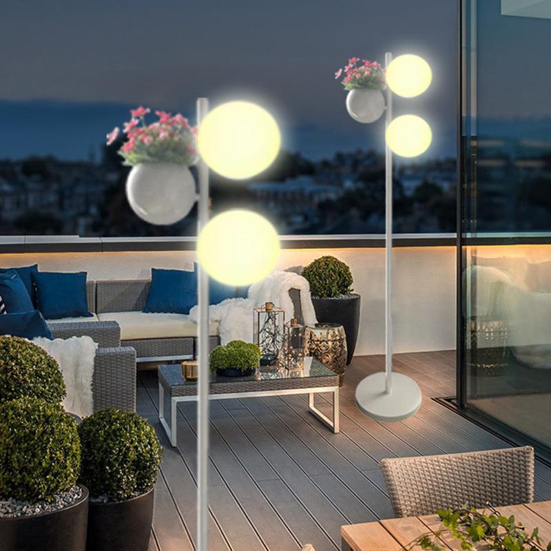 跨境花盆落地灯庭院花园RGB创意装饰摆件户外防水lamp卧室氛围灯