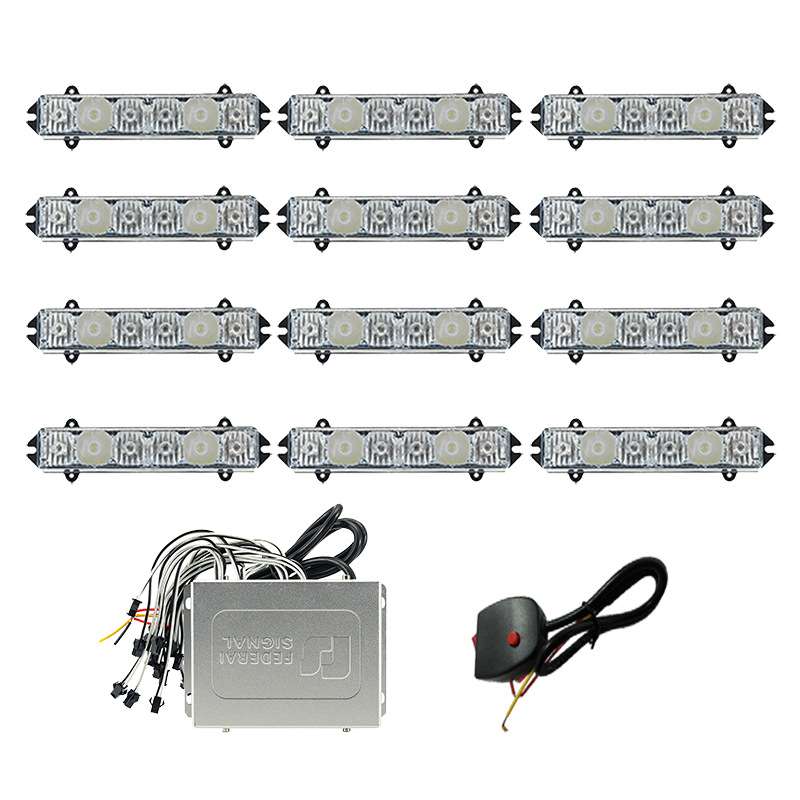 源头工厂:中网爆闪灯一拖十二频闪灯LED改装灯信号灯200-6D12N