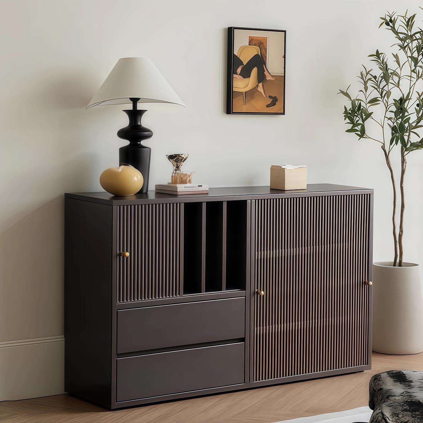 带门防尘书柜客厅落地复古展示柜自由组合卧室玄关柜书架柜子