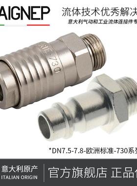 意大利安耐AIGNEP铜镀镍MIGNON标准快换接头直外螺纹公头00731