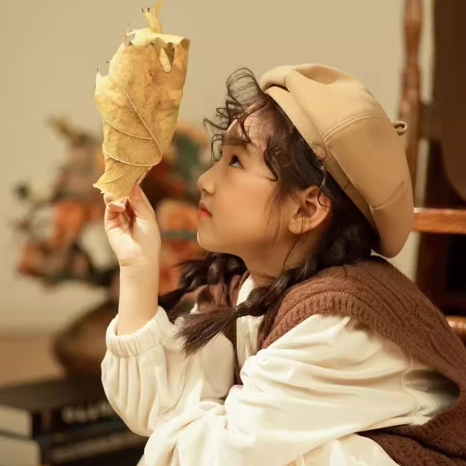 写真童装儿童毛衣拍照美拉德摄影艺术男女童棕色开衫针织毛线上衣