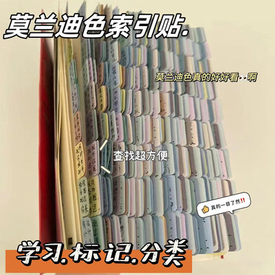 莫兰迪强粘索引分类书签贴目录贴
