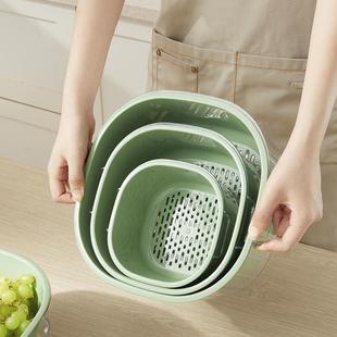 家用洗菜盆沥水篮厨房用品双层洗菜篮滤水洗水果神器淘菜盆水果盘