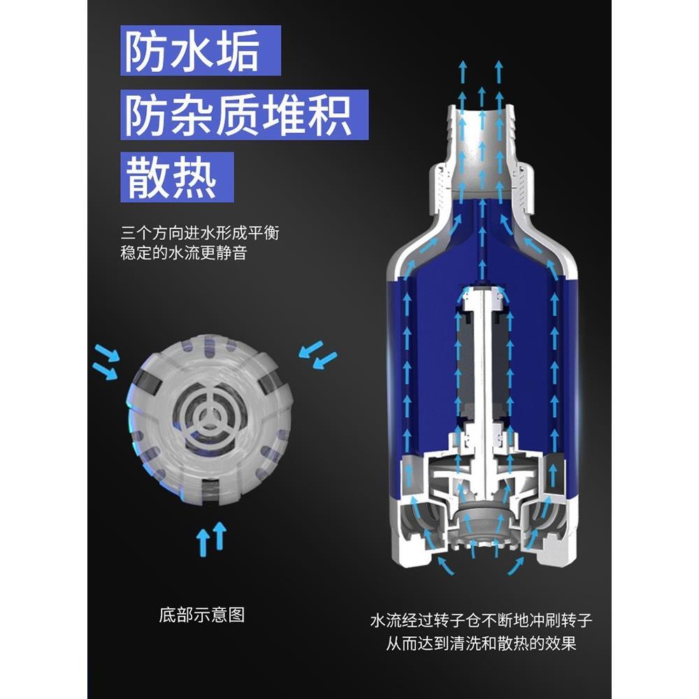 吸底泵鱼缸潜水泵静音底吸抽水泵乌龟缸换水粪便小型循环泵