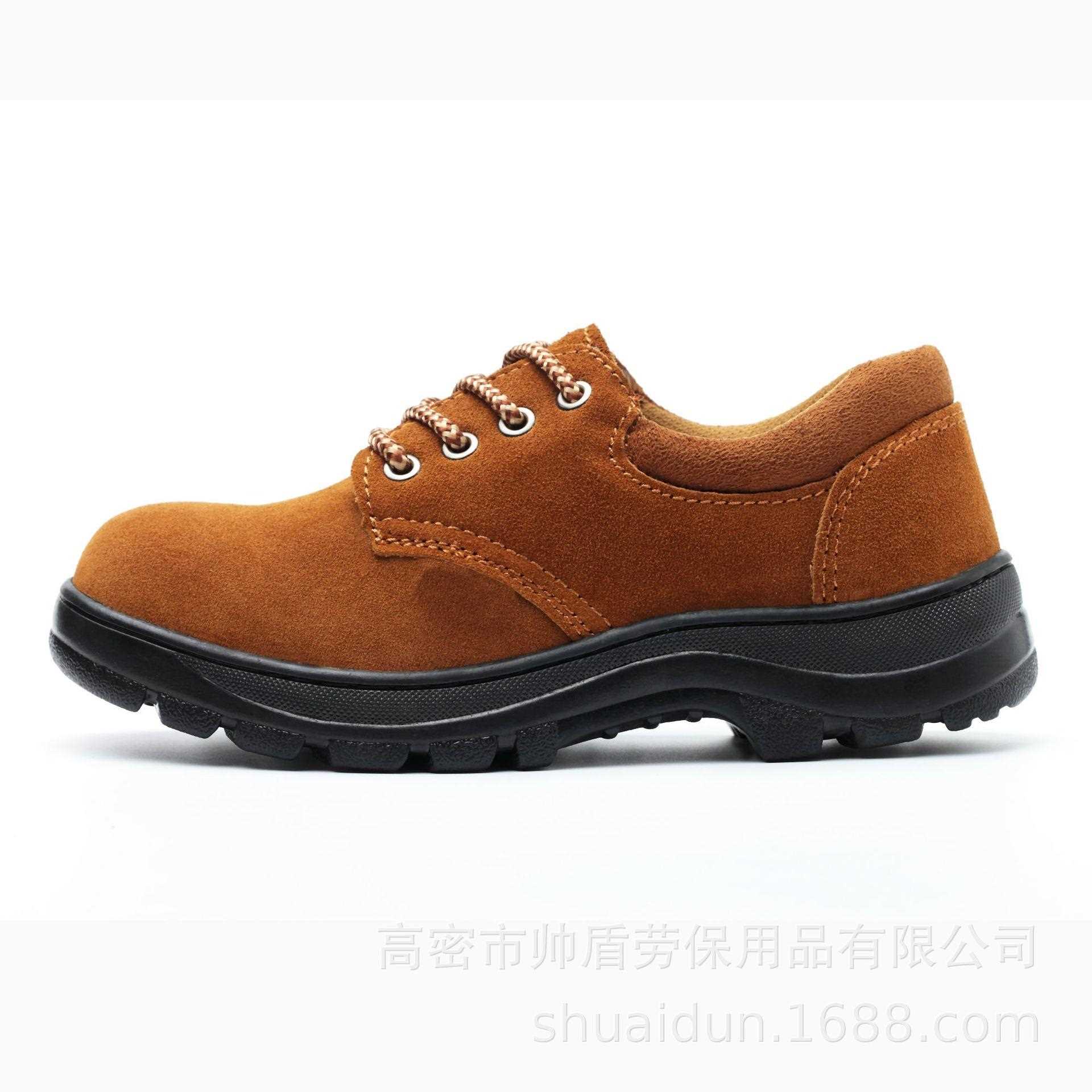 直销新款低帮钢包头劳保鞋橡胶底防滑防穿刺工作鞋 翻毛电焊工可