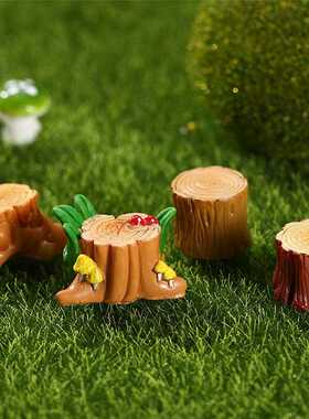 直销新款ZAKKA摆件小树桩树墩树脂创意摆件苔藓微景观摆件造景装