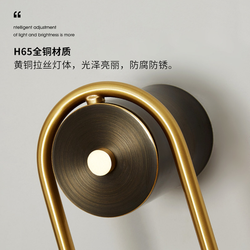 全铜壁灯卧室2025新款轻奢客厅背景墙创意现代设计师一对床头灯饰
