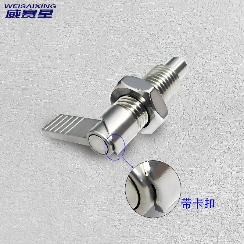 304不锈钢止动自锁把手L型旋钮柱塞定位柱细牙分度销弹簧WSPXVBK