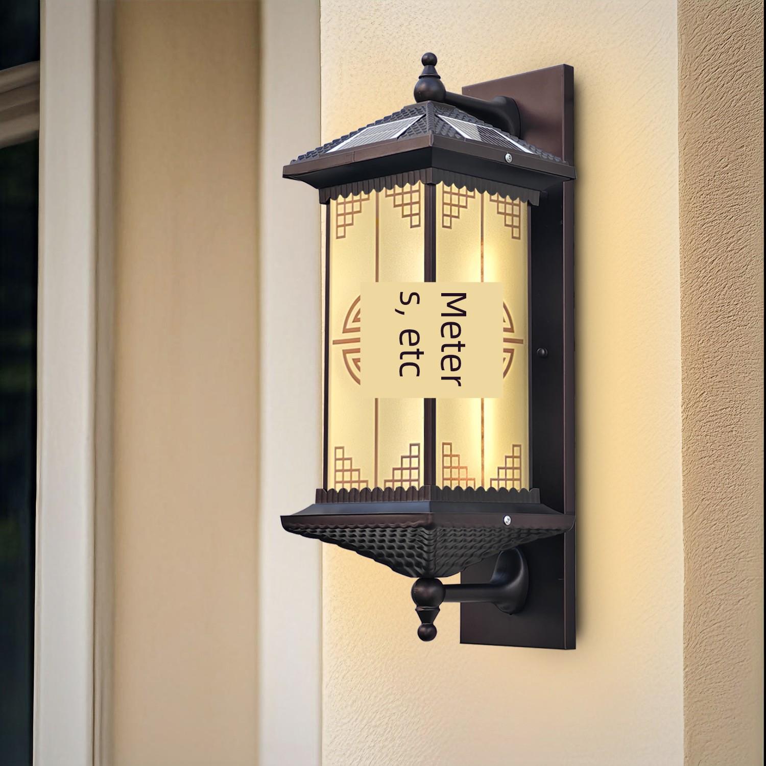 户外防水壁灯太阳能庭院别墅大门两侧壁挂灯两用款接电款庭院装饰