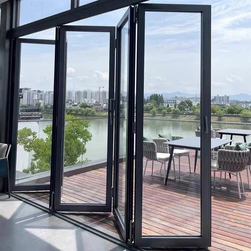 折叠门隔断门重型商铺铝合金移门车库客厅厨房阳台隔音玻璃推拉门图片