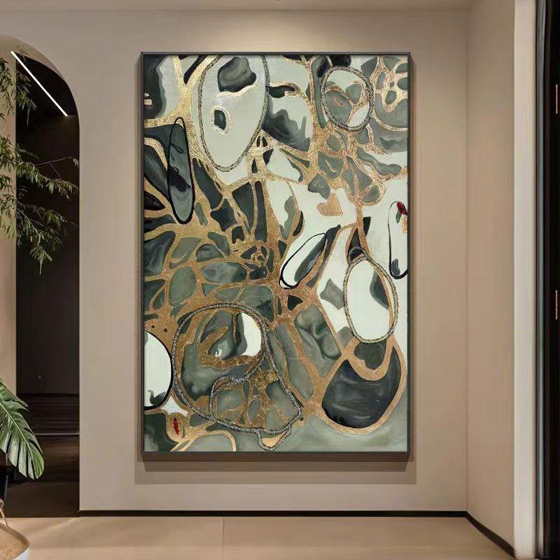 《琉光》轻奢抽象金纹大理石画客厅沙发背景墙装饰画玄关挂画