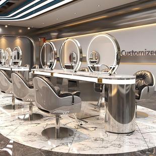 新款理髲店镜台剪发镜染烫区烫染桌镜子柜子一体发廊专用美发店镜