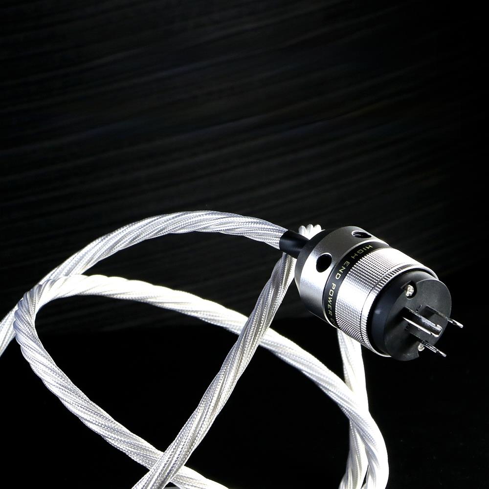 晶彩单晶银高保真降噪发热级Cd功放电源线高保真音频功放电源连接